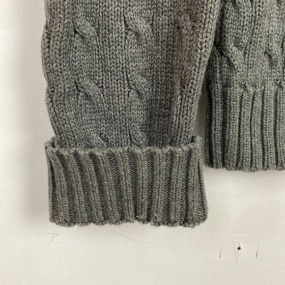 Ralph Lauren Cable Knit Sweater Gray & Purple Classic Preppy Cotton Large - Picture 10 of 13